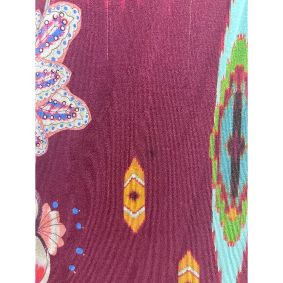 Johnny Was Feather Swing Polo Top Boho V-Neck XS Long Sleeve Fall Lightweight - Picture 14 of 14